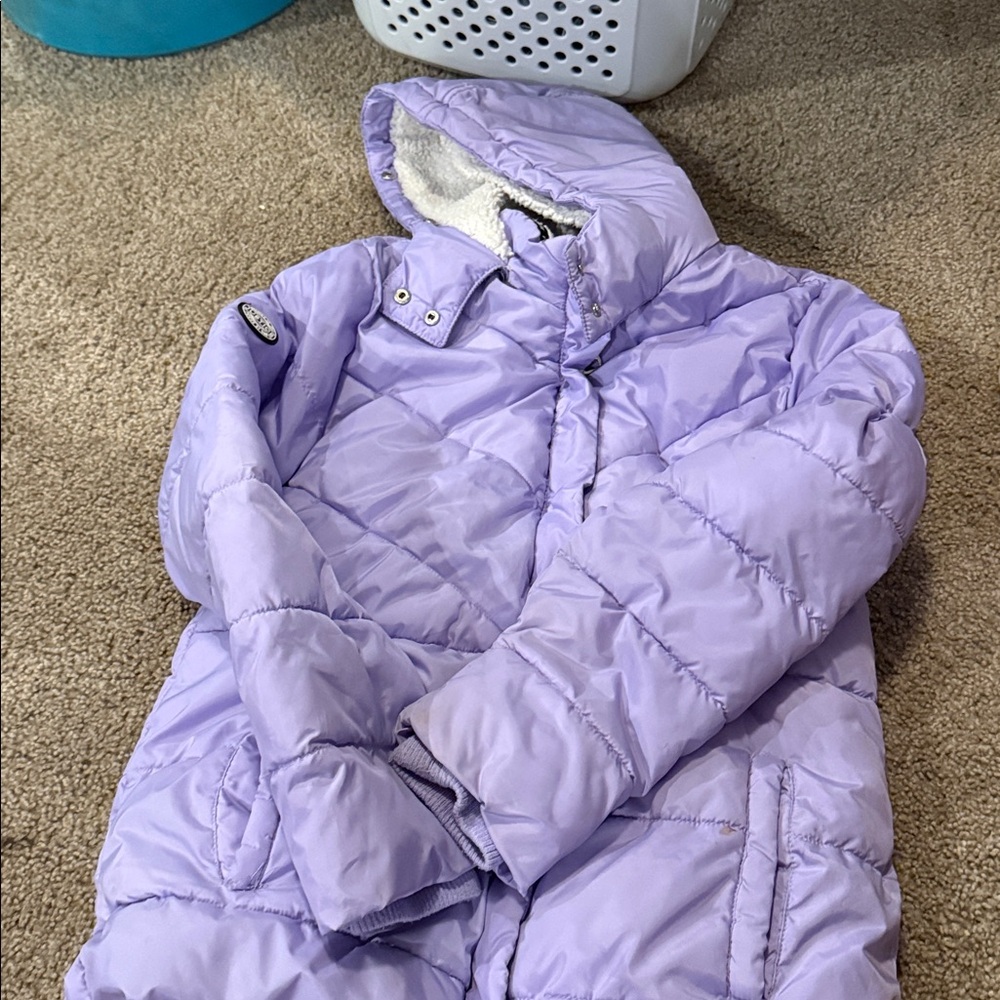 Lavender Hooded Puffer Jacket